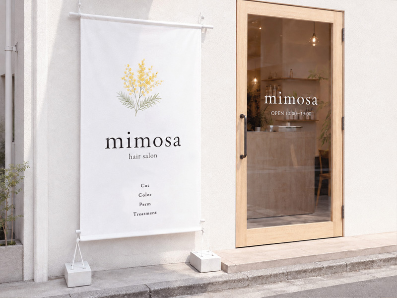 店頭幕の施工イメージ