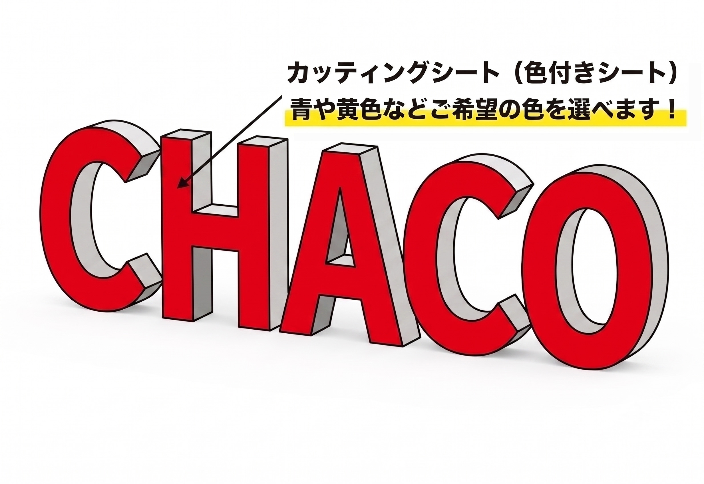 カッティングシート貼りの構造図解