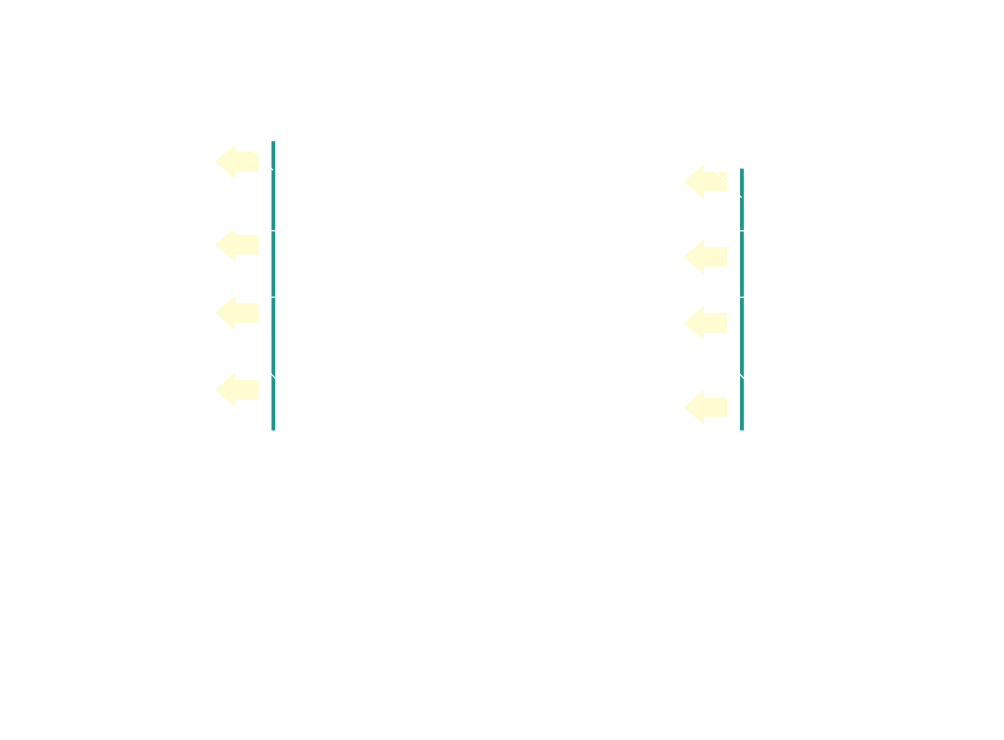 正面発光（ストレートタイプ／テーパータイプ）の断面イメージ